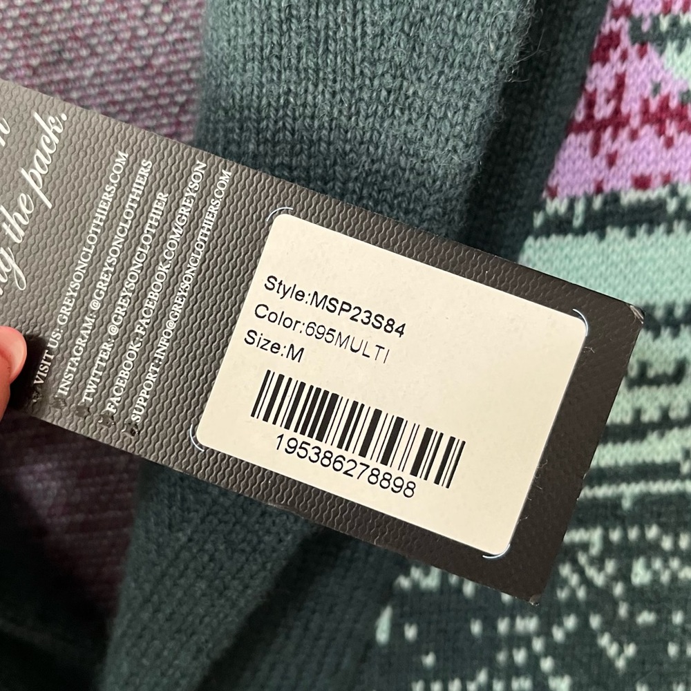 Greyson NWT Ottawa Shawl Cardigan Sweater Aztec Print Men's Size Medium Wool - Picture 10 of 13
